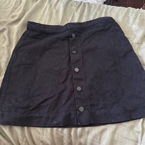 American Apparel Black Button-Front Mini Skirt